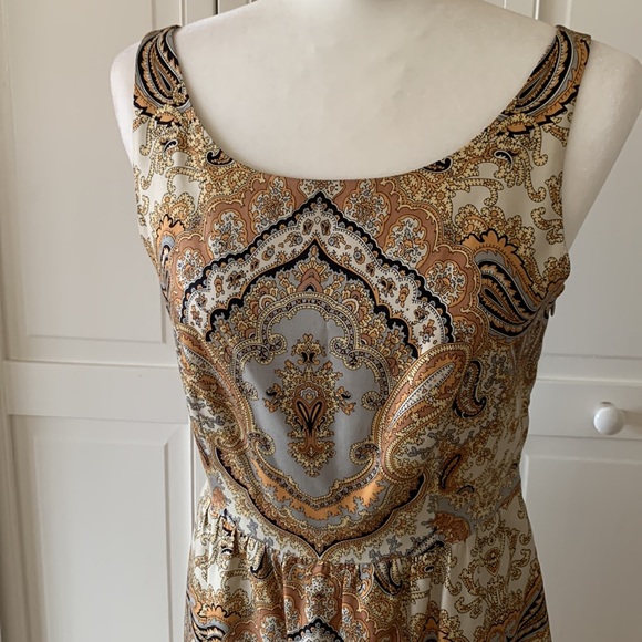 J. CREW PAISLEY PRINT SILK/WOOL BLEND SLEEVELESS DRESS - SIZE4 - Picture 2 of 5